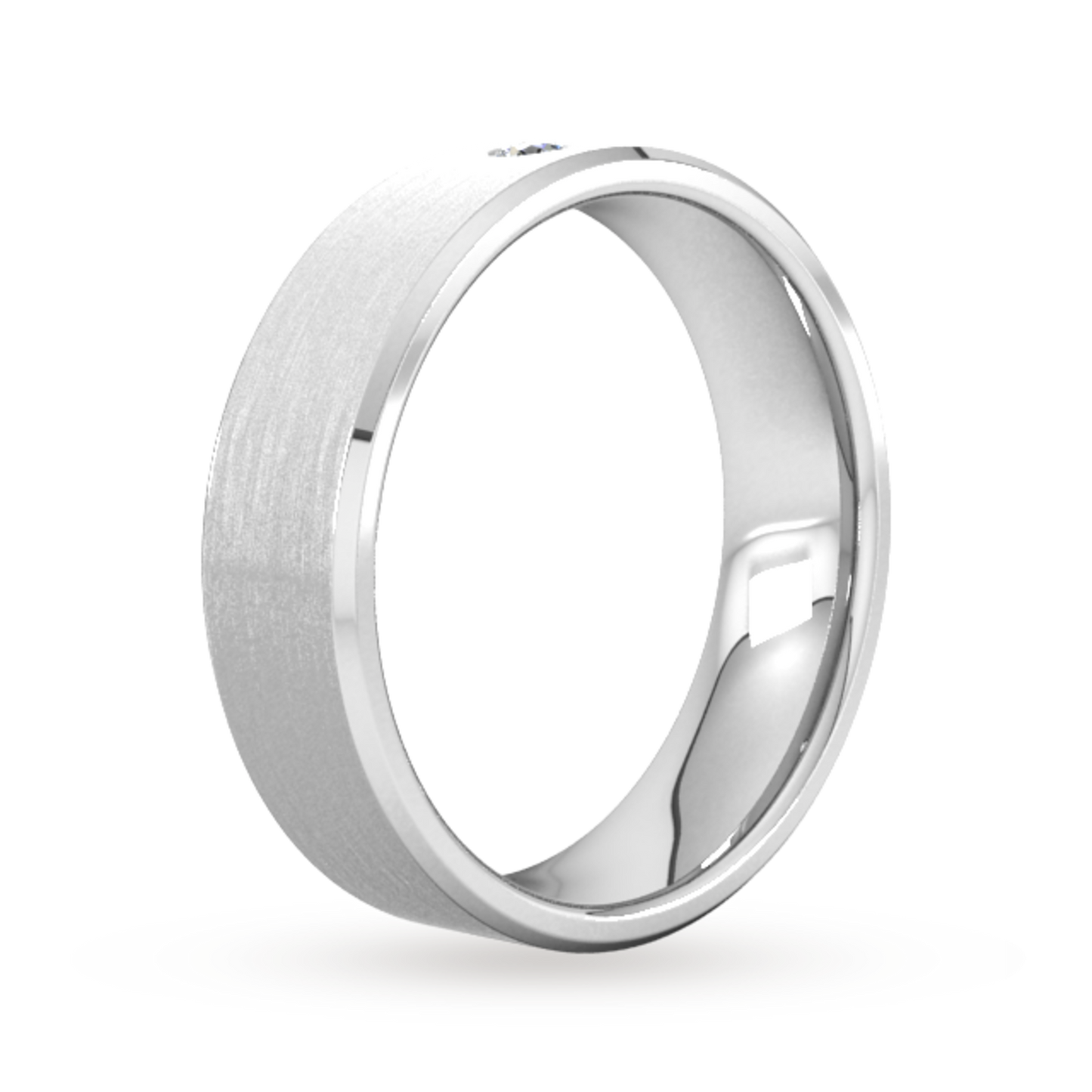6MM Flush Setting White Gold Wedding Band