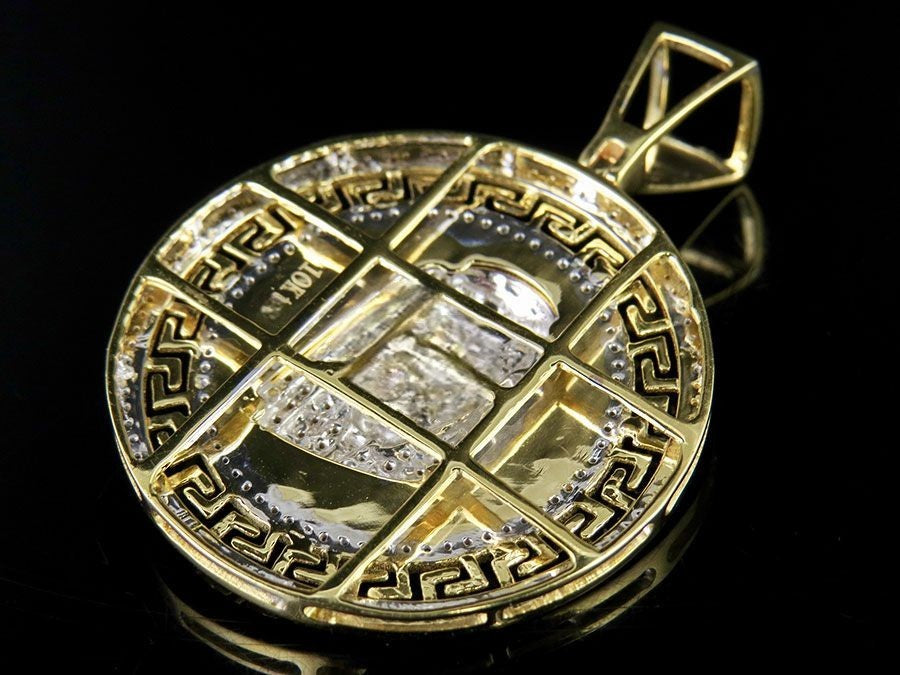 Medallion Bismark Jesus Gold Lab Grown Diamond Pendant