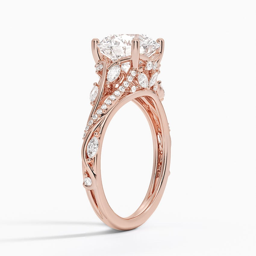 2 1/2 CT Milgrain Lab Grown Diamond Cluster Engagement Ring
