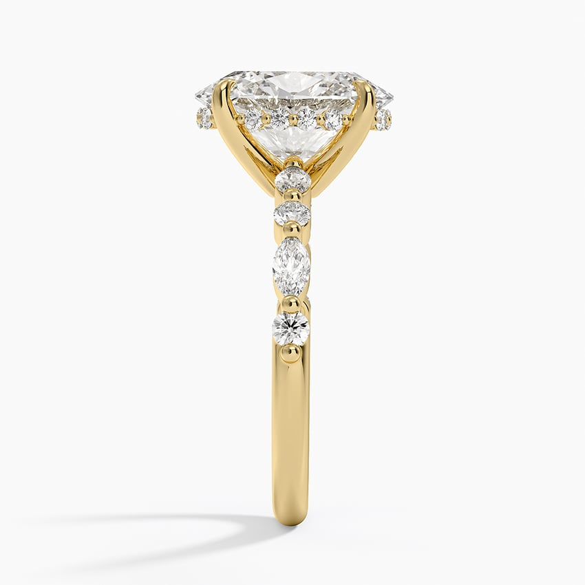 3 CT Half Eternity Lab Grown Diamond Hidden Halo Ring
