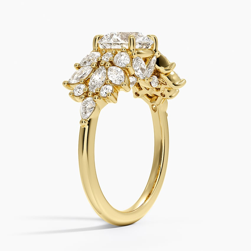 1 1/2 CT Lab Grown Diamond Cluster Engagament Ring
