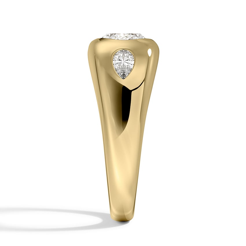 1 1/2 CT 18K Gold Lab Grown Diamond Dom Bezel Ring