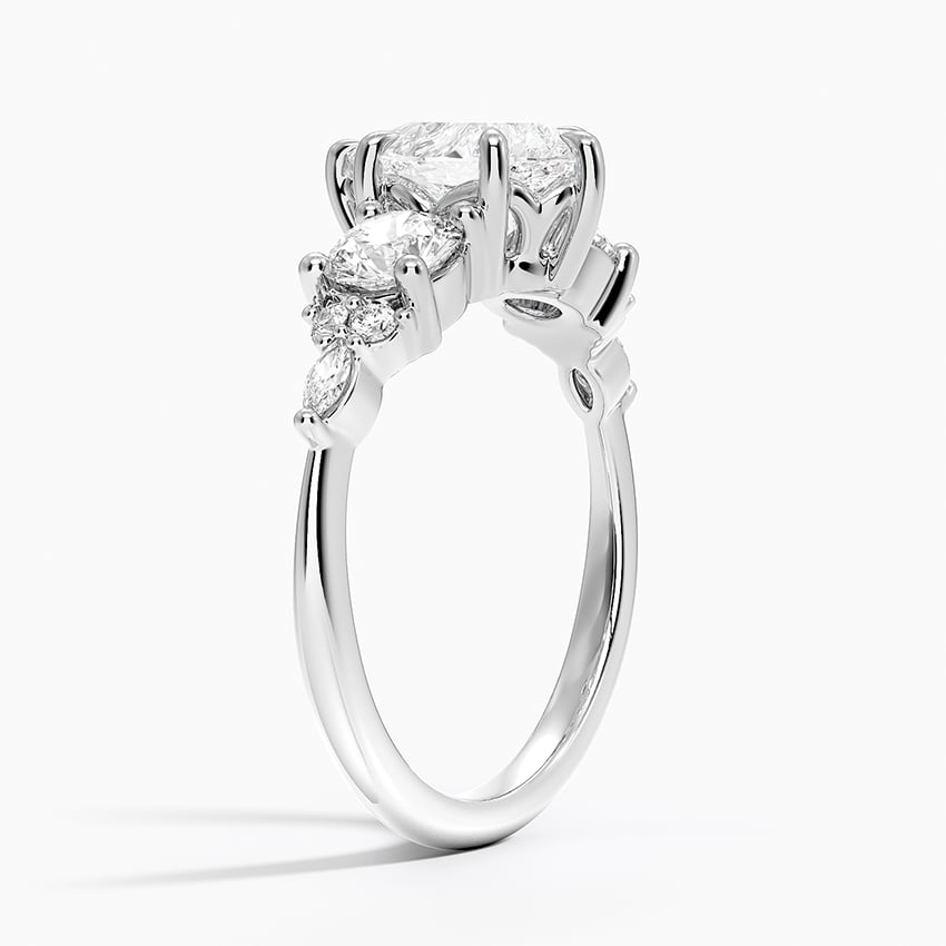 1 1/4 CT Lab Grown Diamond Pear Cut Cluster Engagement Ring