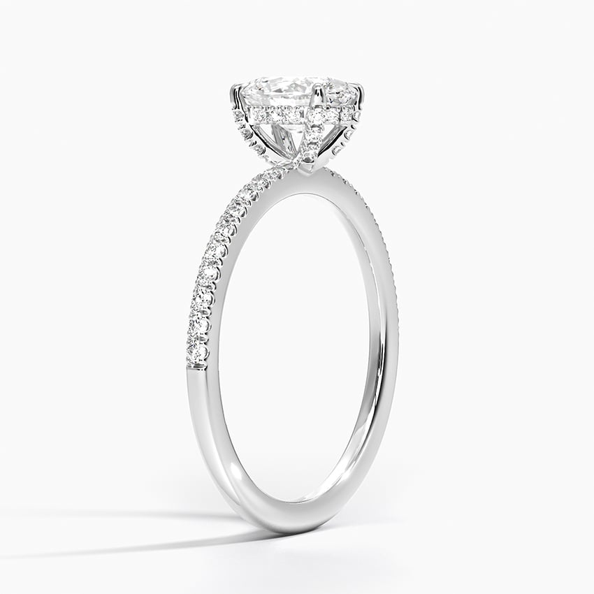 3/4 CT Half Eternity Oval Cut Lab Grown Diamond Ring