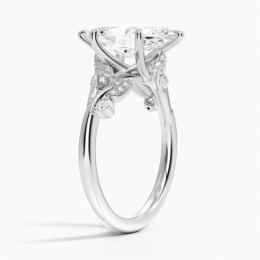 2 1/2 CT Marquise Cut Lab Grown Diamond Cluster Engagement Ring