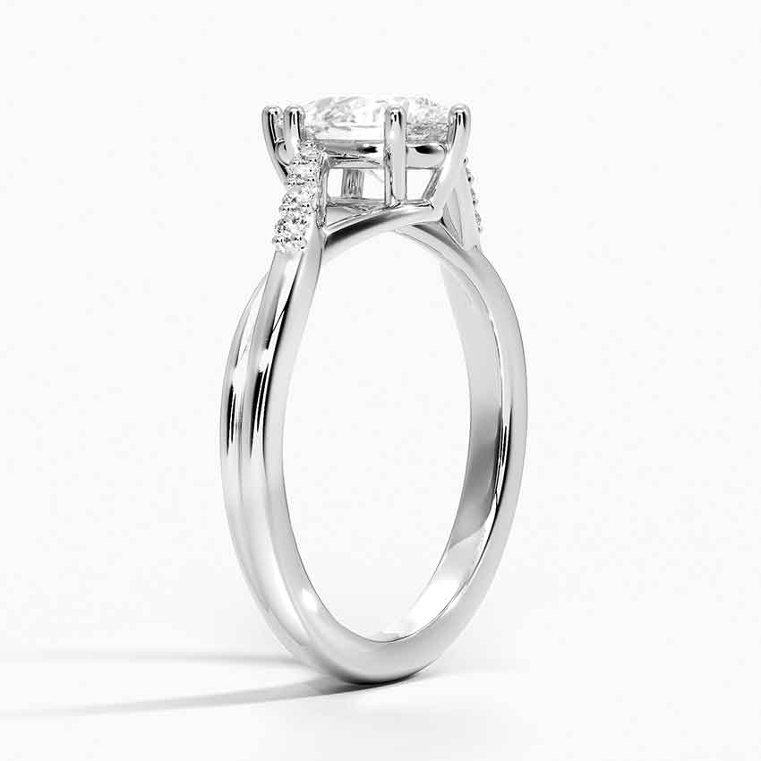 1 CT Lab Grown Diamond Pear Cut Twisted 18k Gold Ring