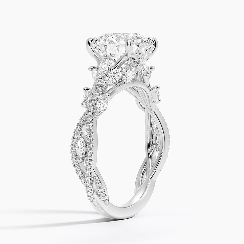2 1/2 CT Lab Grown Diamond Cluster Engagement Ring