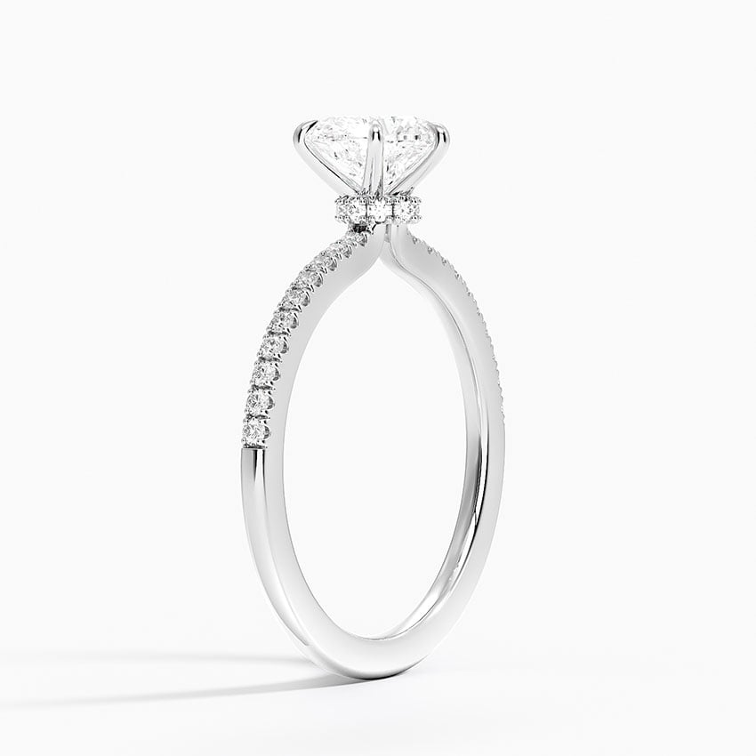 1 CT Lab Grown Diamond Half Eternity Hidden Halo Ring