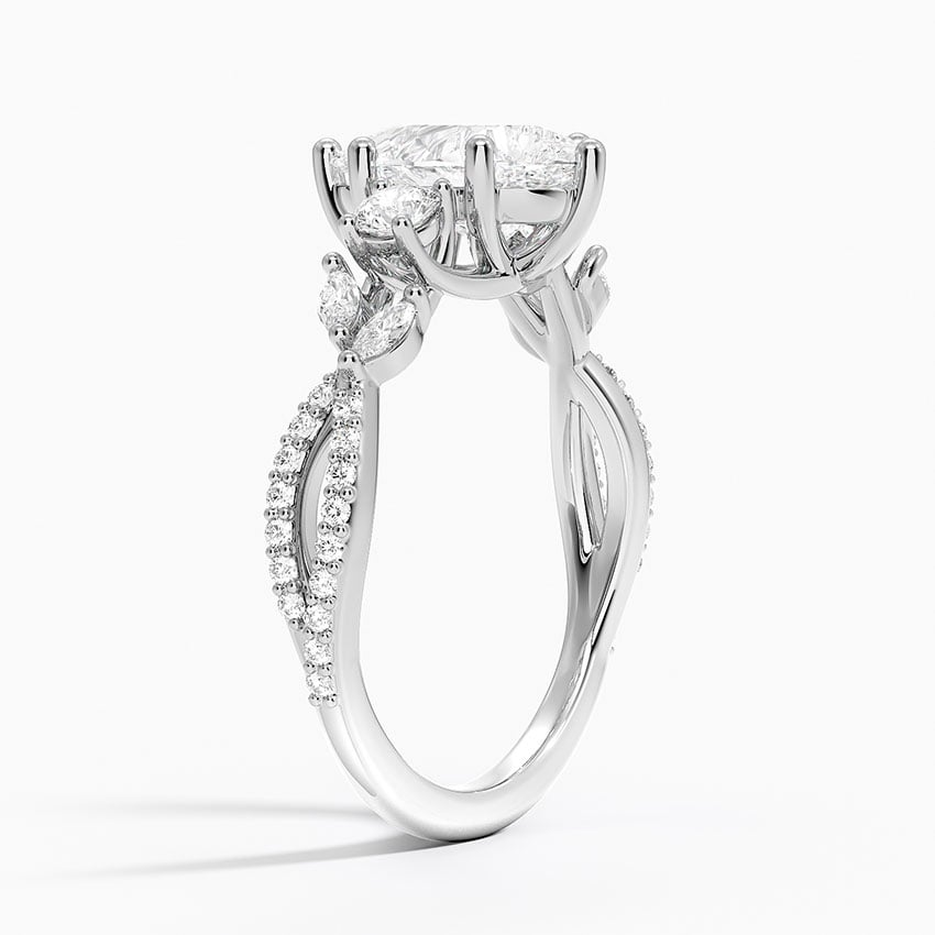 1 1/2 CT Pear Cut Lab Grown Diamond Engagement Ring