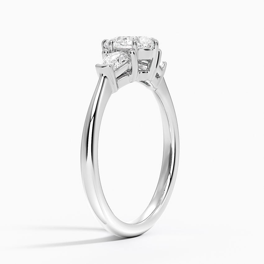 1/2 CT 3 Stone Lab Grown Diamond Pear Cut Engagement Ring