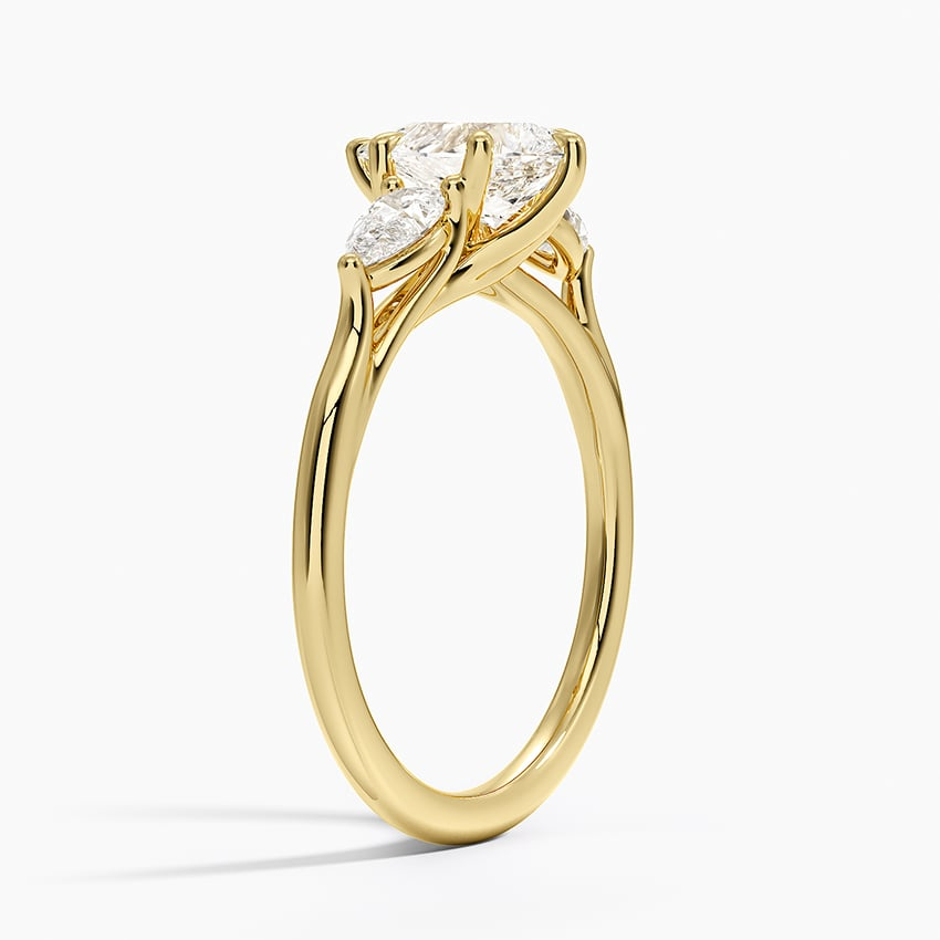 1 CT Pear Cut Lab Grown Diamond 3 Stone Engagement Ring