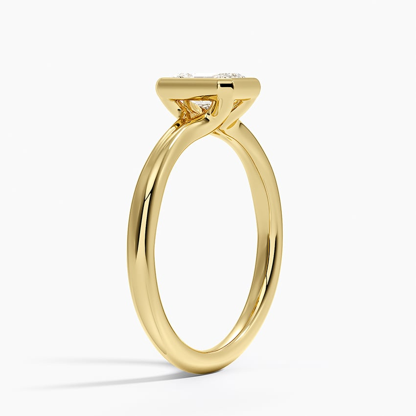 3/4 CT Radiant Cut Lab Grown Diamond Bezel Solitaire Ring