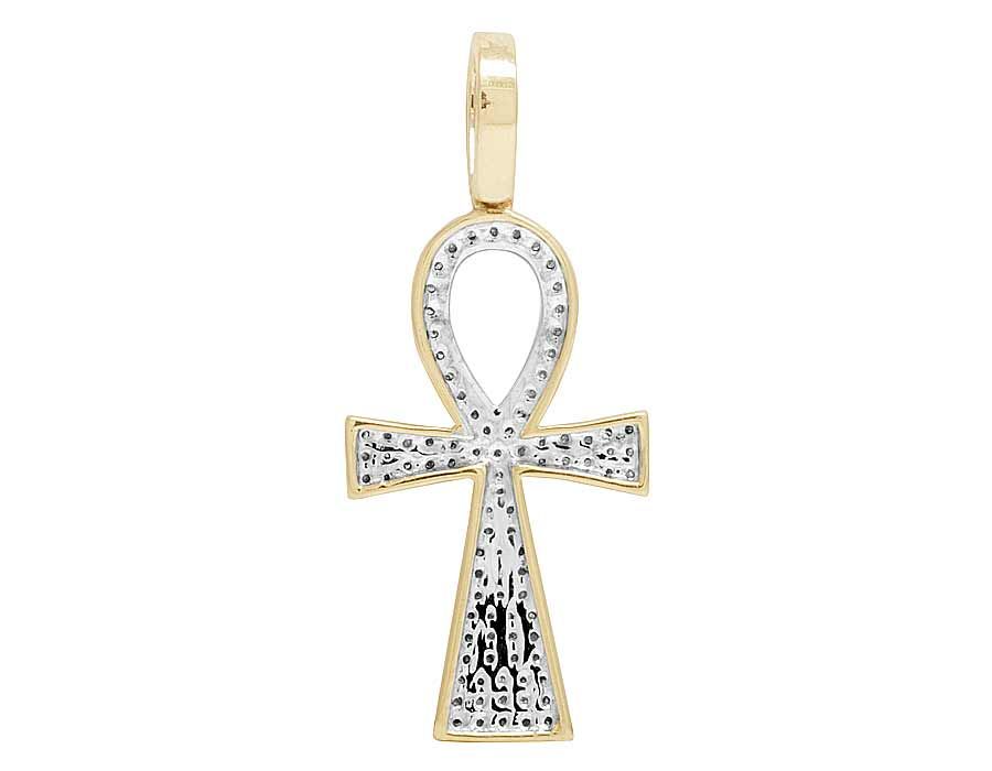 1.5 Inch Lab Grown Diamond Ankh Cross Pendant Charm
