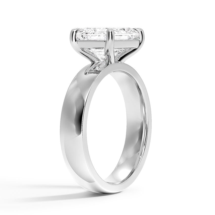 1 1/4 CT East West Emerald Lab Grown Diamond Solitaire Engagement Ring