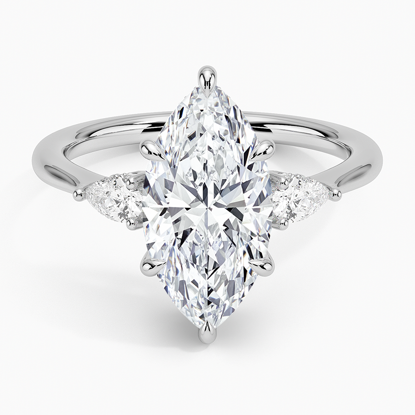 21/2 CT Marquise Lab Grown Diamond Three Stone Ring