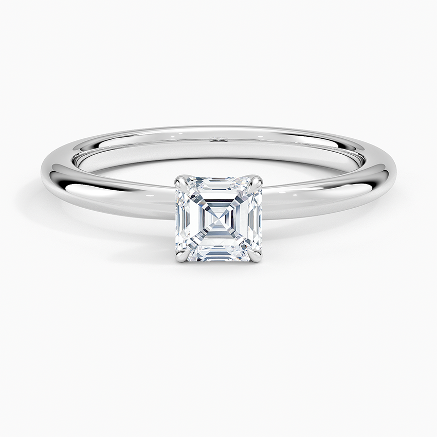 1/2 Ct Asscher Lab Grown Diamond Gold Solitaire Ring