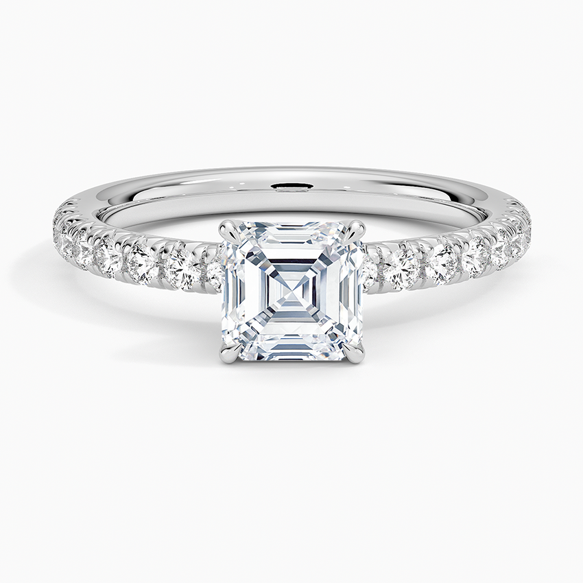 1 CT Asscher Cut Lab Grown Diamond Solid Gold Ring