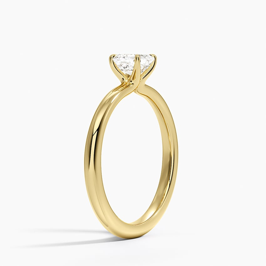1/2 Ct Asscher Lab Grown Diamond Gold Solitaire Ring