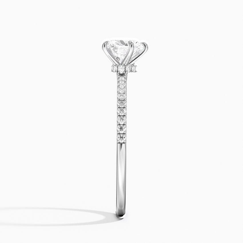1 CT Lab Grown Diamond Half Eternity Hidden Halo Ring