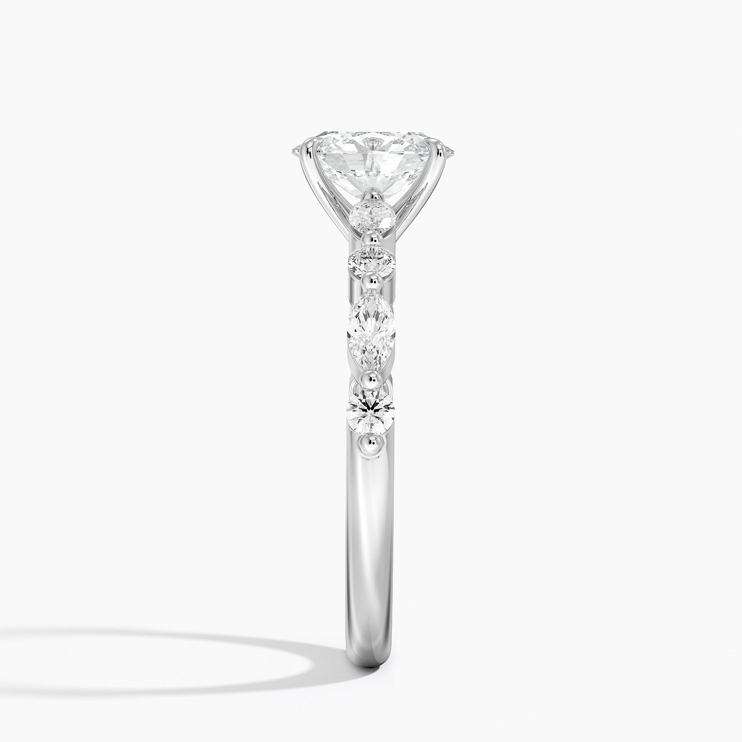 3/4 CT Halg Eternity Oval Lab Grown Diamond Engagement Ring