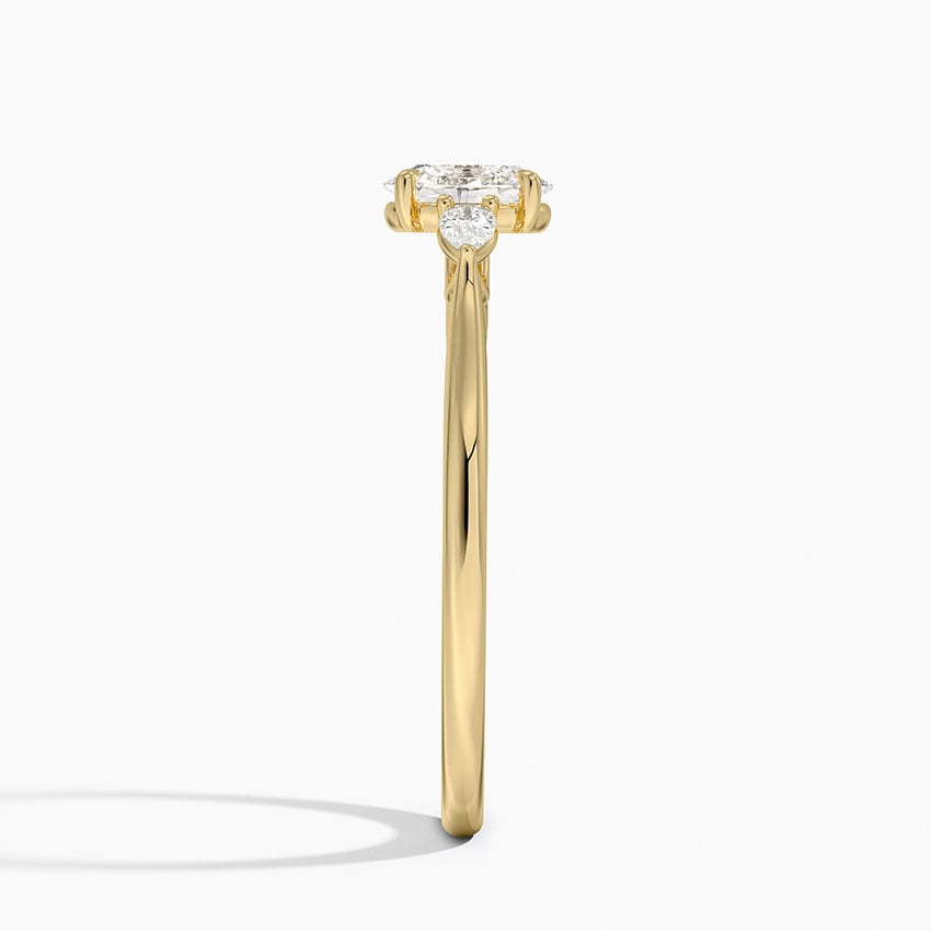 1/2 CT 3 Stone Lab Grown Diamond Solid Gold Engagement Ring