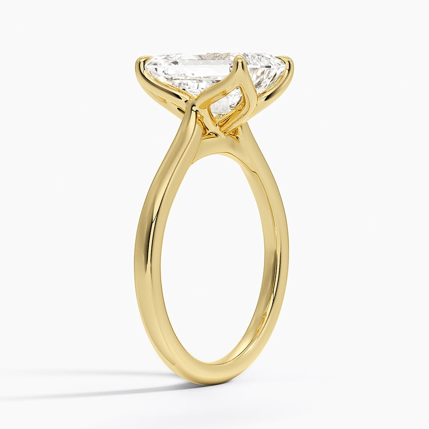 3 CT Emerald Cut Solid Gold Lab Grown Diamond Solitaire
