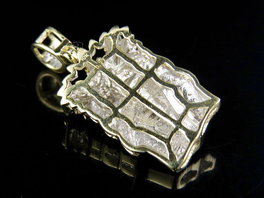 Yellow Gold Lab Grown Diamond Jesus Face Pendant