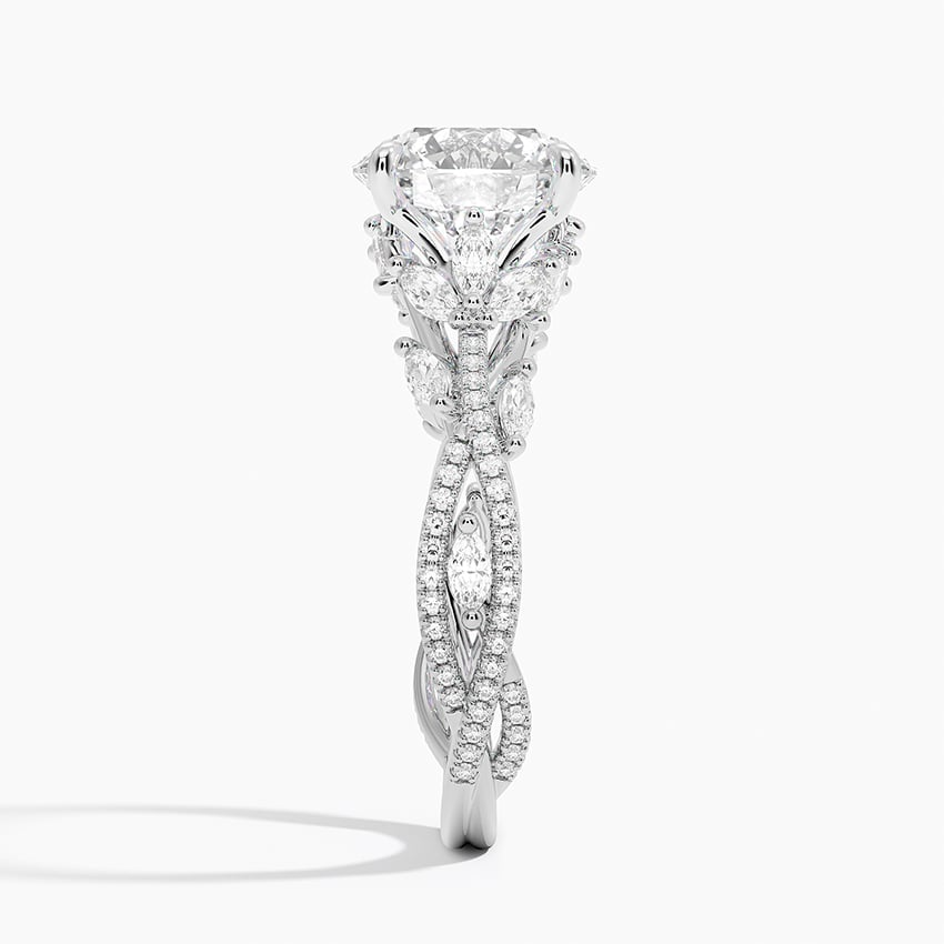 2 1/2 CT Lab Grown Diamond Cluster Engagement Ring