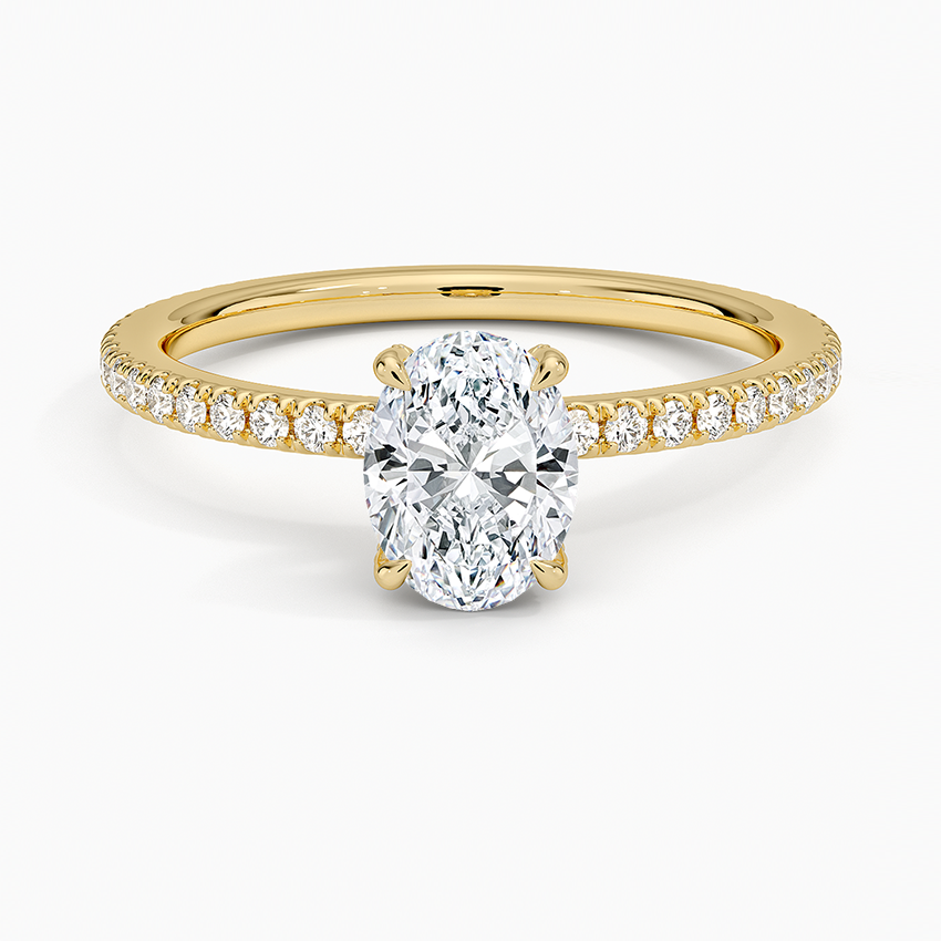 3/4 CT Lab Grown Diamond Yellow White Rose Engagement ring