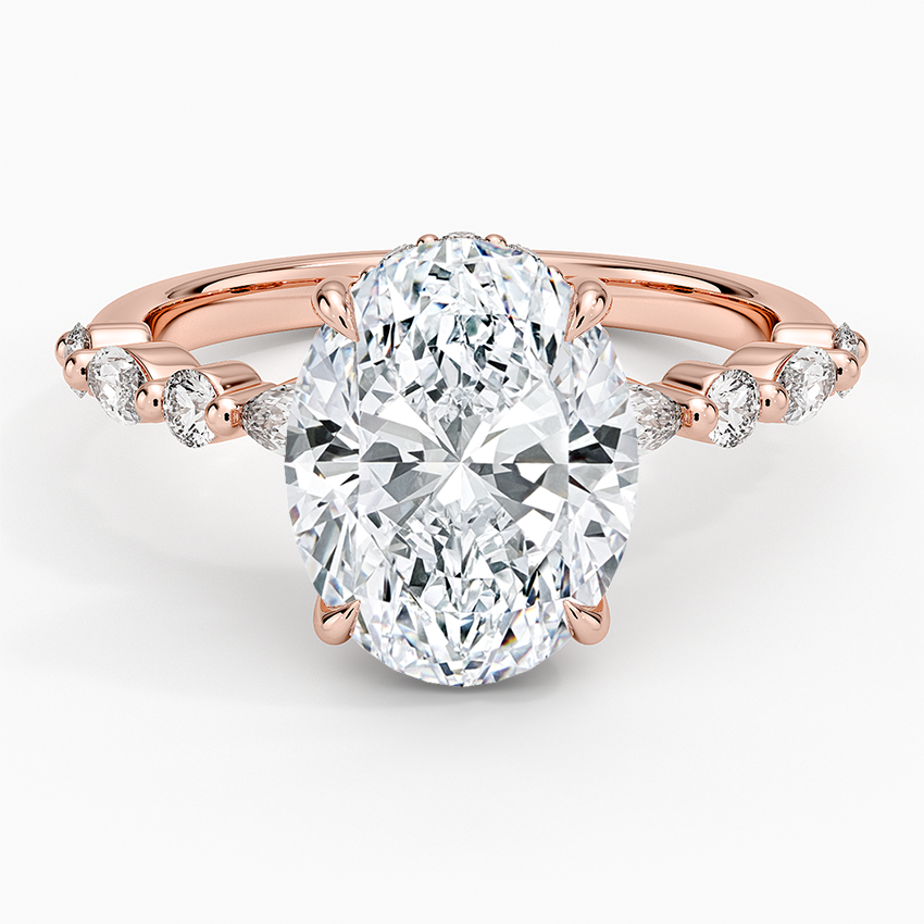 3 CT Half Eternity Lab Grown Diamond Hidden Halo Ring