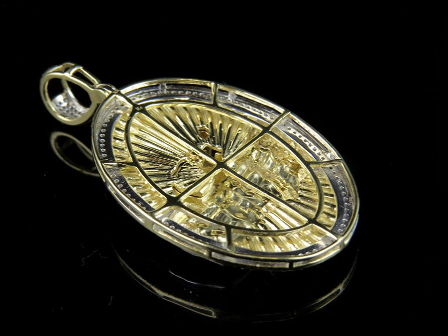 Joseph And Baby Jesus Gold Lab Grown Diamond Pendant