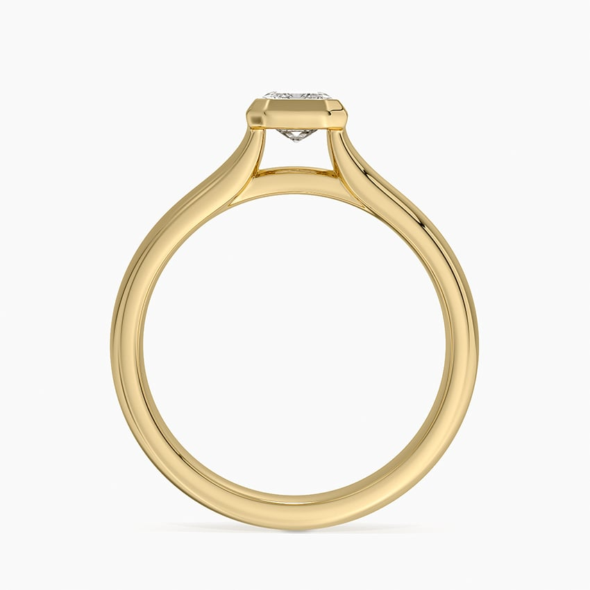 1/2 CT Emerald Bezel Set Lab Grown Diamond Gold Ring