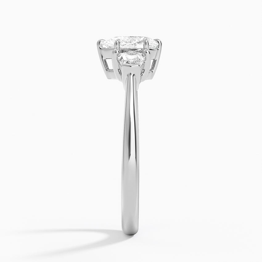 1/2 CT 3 Stone Lab Grown Diamond Pear Cut Engagement Ring
