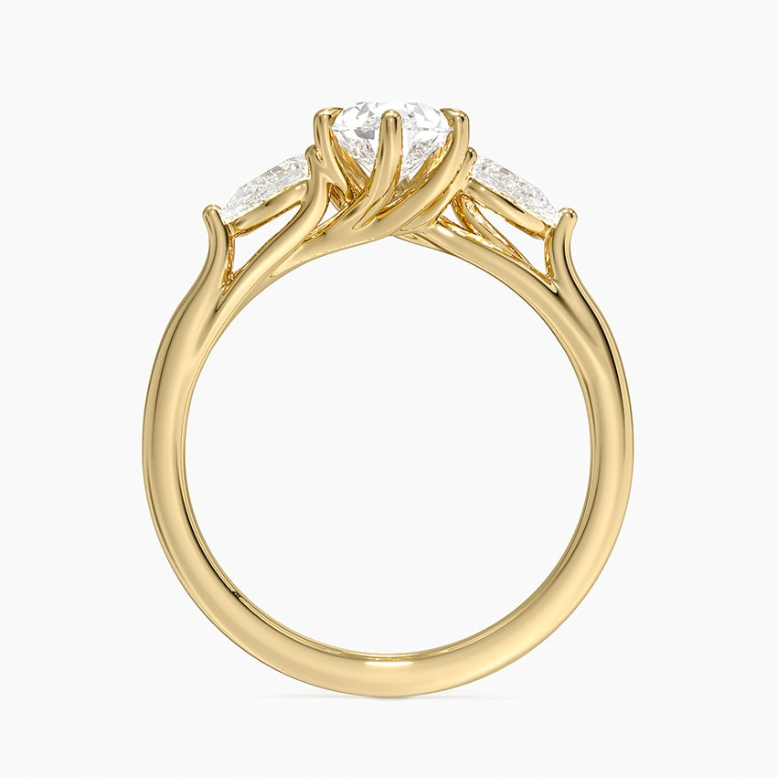 1 CT Pear Cut Lab Grown Diamond 3 Stone Engagement Ring