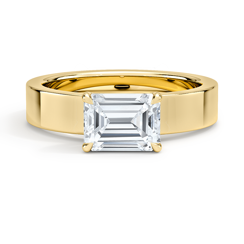 1 1/4 CT East West Emerald Lab Grown Diamond Solitaire Engagement Ring