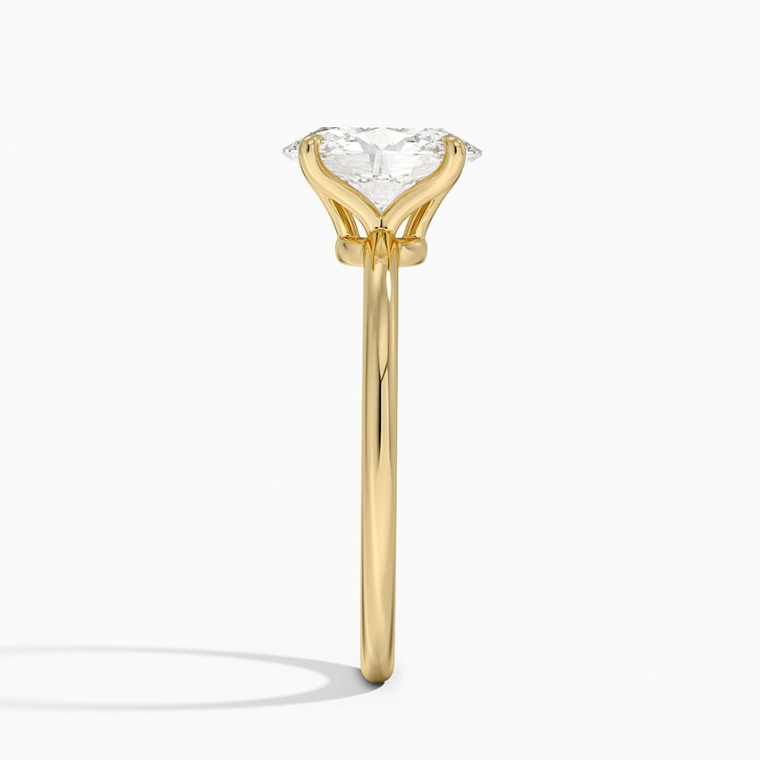 1 1/2 CT 1.5mm Ring Lab Grown Diamond Yellow Gold Solitaire Engagement Ring