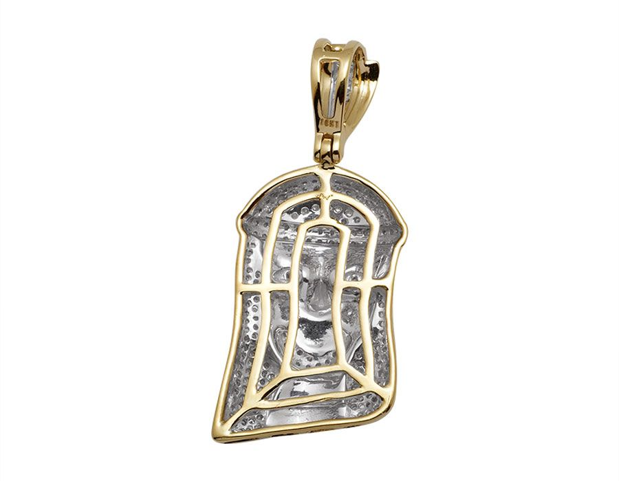 Jesus Face Lab Grown Diamond Gold Pendant