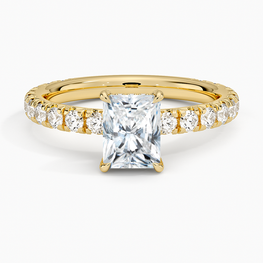1 CT Emerald 3/4 Eternity Lab Grown Diamond Ring