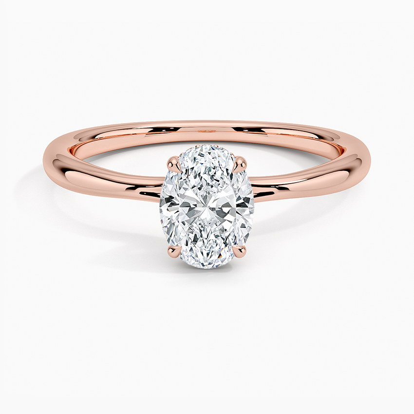3/4 CT Oval Cut Hidden Halo Labgrown Diamond Ring