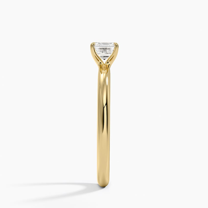 1/2 Ct Asscher Lab Grown Diamond Gold Solitaire Ring