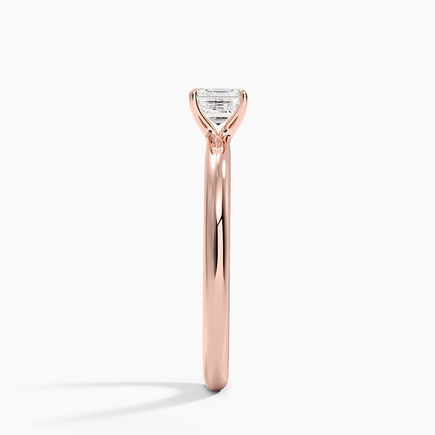1/2 Ct Asscher Lab Grown Diamond Gold Solitaire Ring