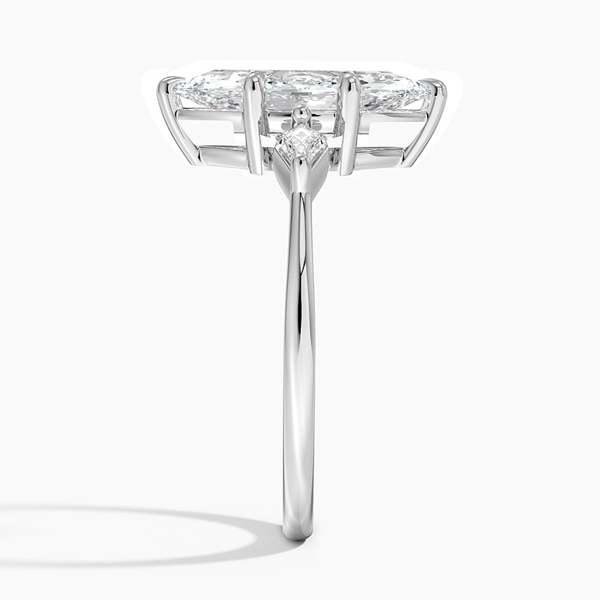 2Ct Marquise Lab Grown Diamond Gold Three Stone Ring
