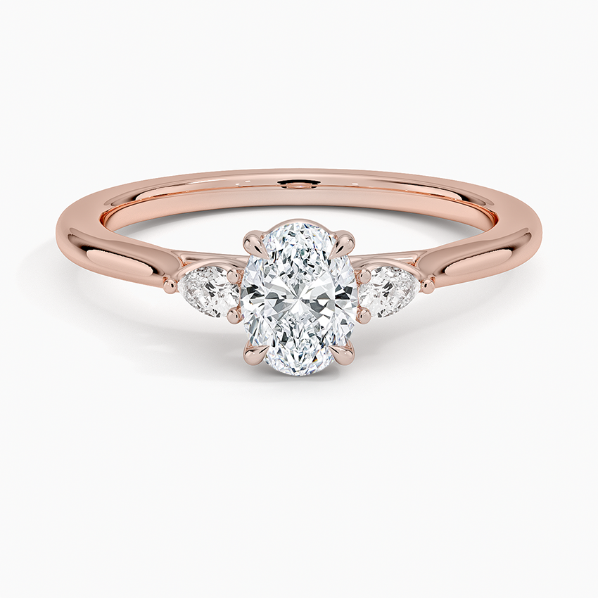 1/2 CT 3 Stone Lab Grown Diamond Solid Gold Engagement Ring