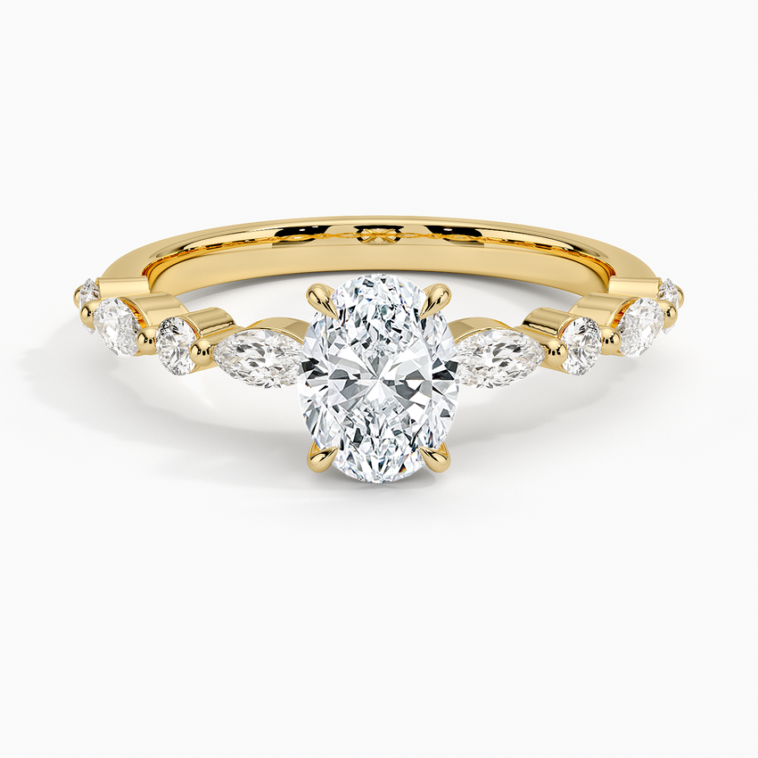 3/4 CT Halg Eternity Oval Lab Grown Diamond Engagement Ring