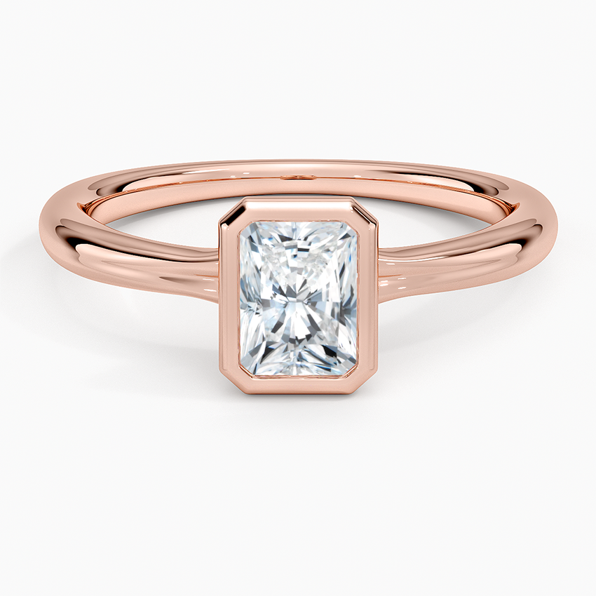 3/4 CT Radiant Cut Lab Grown Diamond Bezel Solitaire Ring
