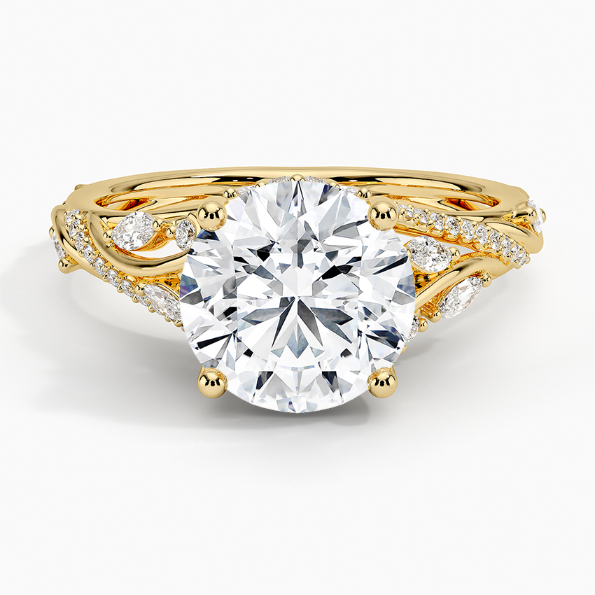 2 1/2 CT Milgrain Lab Grown Diamond Cluster Engagement Ring