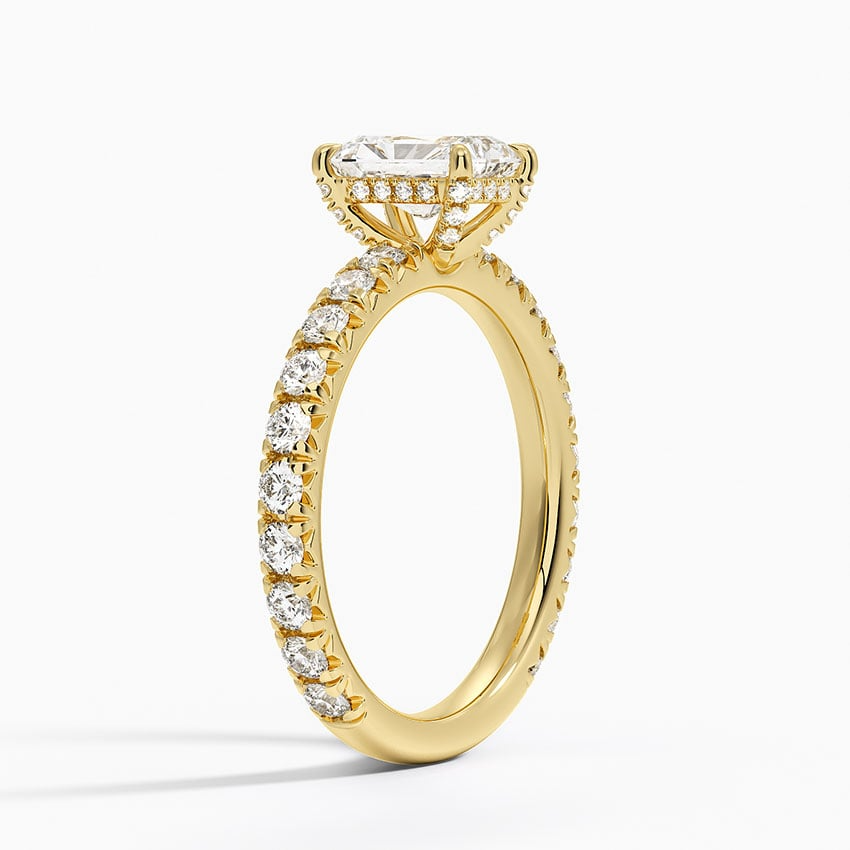 1 CT Emerald 3/4 Eternity Lab Grown Diamond Ring