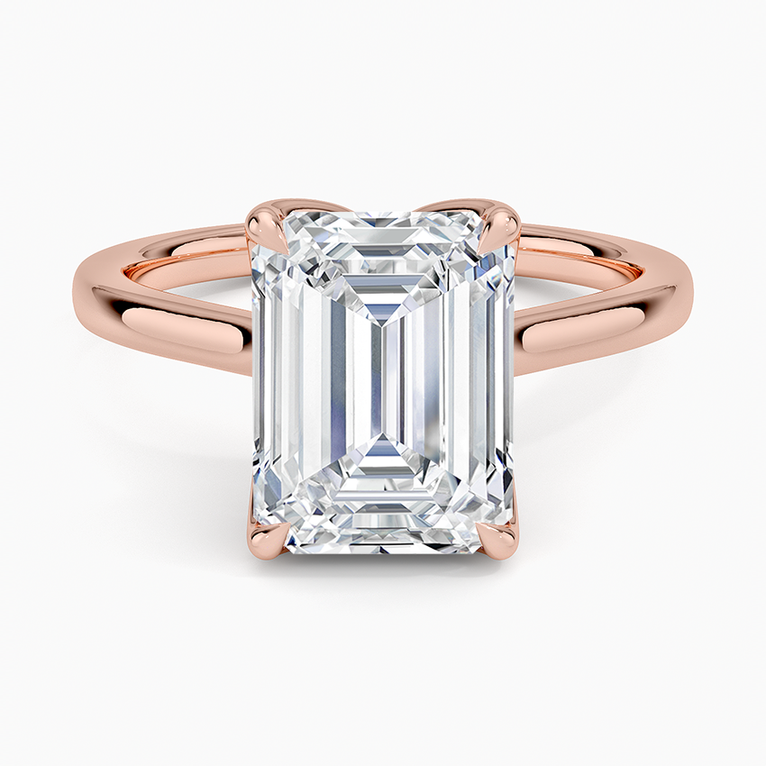 3 CT Emerald Cut Solid Gold Lab Grown Diamond Solitaire