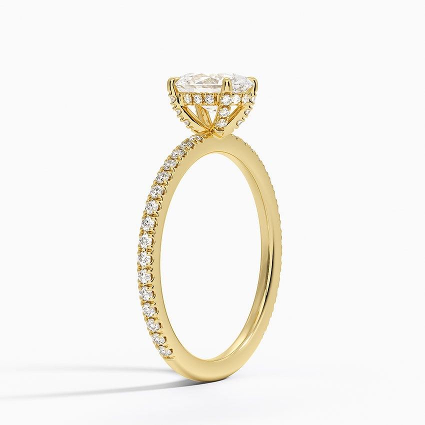 3/4 CT Lab Grown Diamond Yellow White Rose Engagement ring