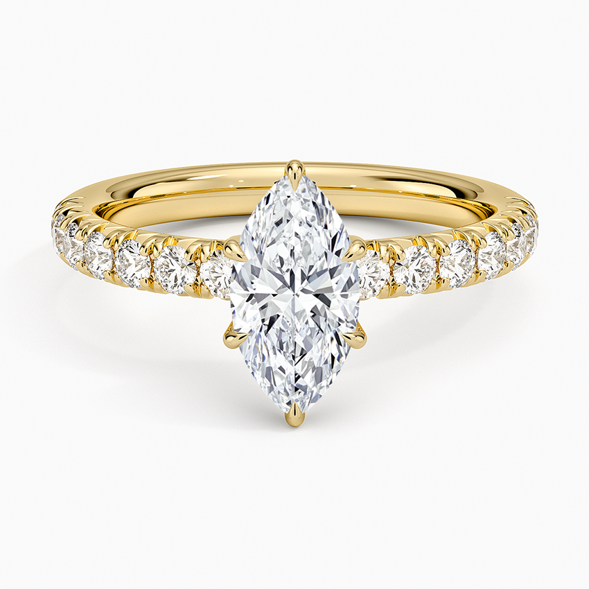 1 CT Lab Grown Diamond Half Eternity Marquise Solitaire Ring